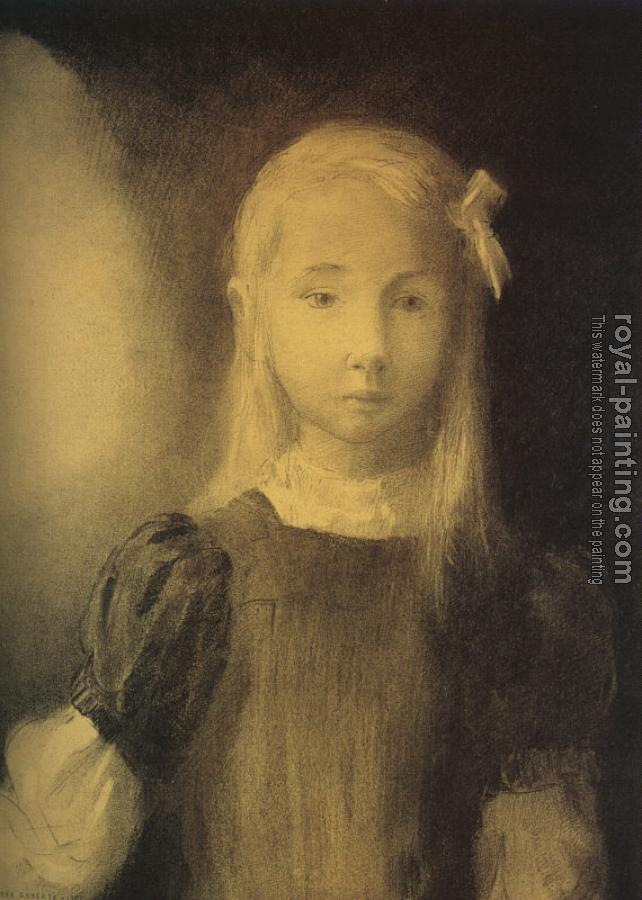 Odilon Redon : Portrait of Mademoiselle Jeanne Roberte de Domecy